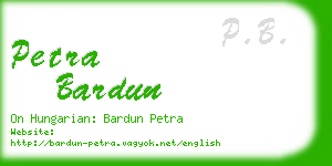 petra bardun business card